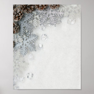 Pine Cones, Snowflakes Poster