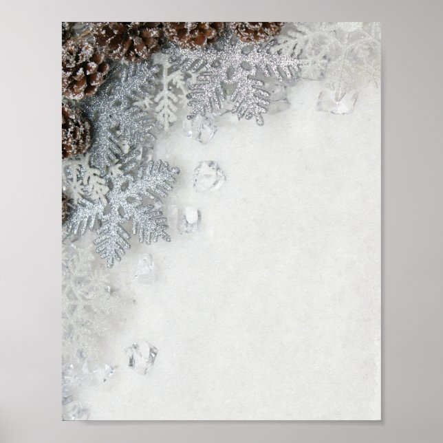 Pine Cones, Snowflakes Poster (Front)