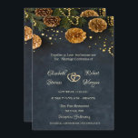 Pine Cones, Stars Wedding Invitation<br><div class="desc">Pine cones with stars wedding invitation. Beautifully wedding invitation that can be customised with your name. Select the "customise" button to change the font style,  colour,  and size.</div>