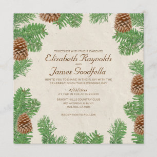 Pine Cones Wedding Invitations