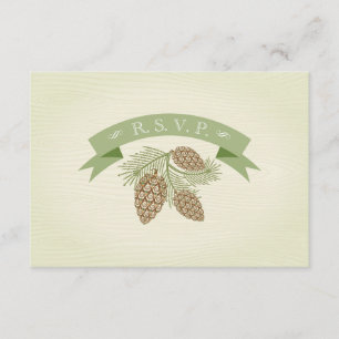 Pine Cones Wedding R.S.V.P. RSVP Card