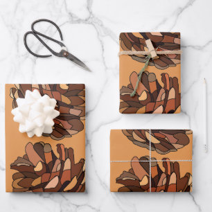Pine Cones Winter Nature Rustic Wrapping Paper Sheet