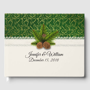 Pine Cones Winter Wedding Guest Book