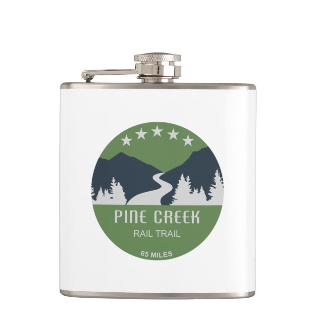 Pine Creek Rail Trail Hip Flask (Front)
