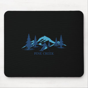 Pine Creek Wyoming Ski Resort Skiing Skier Mouse Pad
