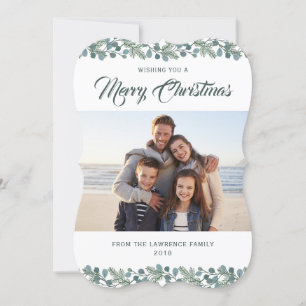 Pine Eucalyptus Foliage Christmas Holiday Photo Card