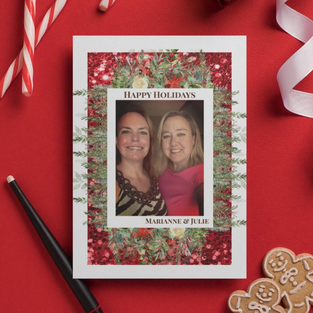 Pine Evergreen Frame Photo Template Glitter Budget Flyer (Creator Uploaded)