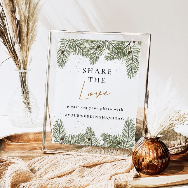 Pine Festive Wedding Share The Love Social sign (Creator Uploaded)