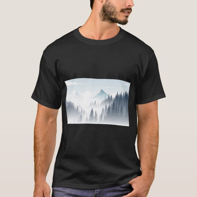 Pine Foggy forest T-Shirt (Front)