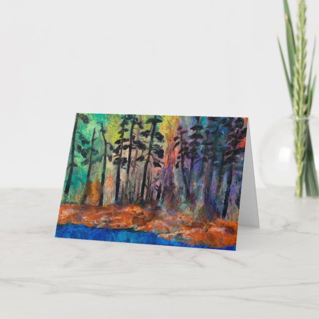 Pine Forest Art Greeting Card (Front)