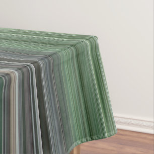 Pine Forest Brown and Green Stripe Tablecloth