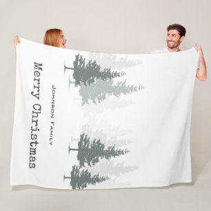 Pine Forest Christmas holiday Fleece Blanket