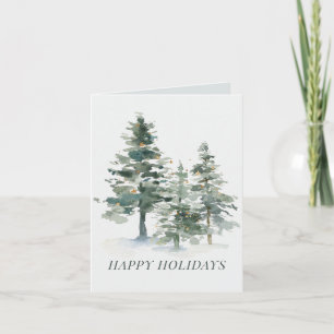 Pine Forest Christmas Holiday Greeting Invitation
