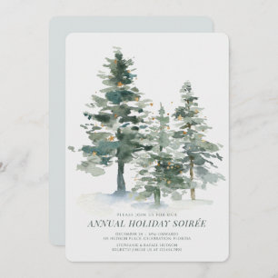Pine Forest Christmas Holiday Party Invitation