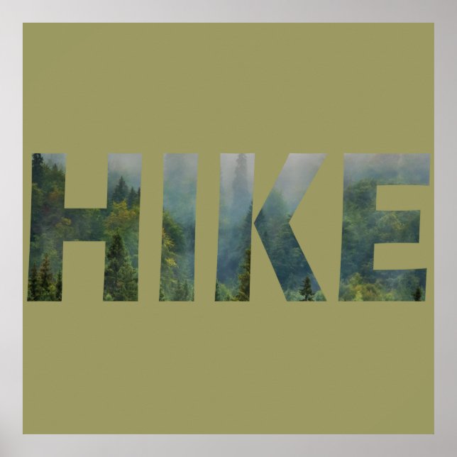 Pine forest hiking hike logo poster (Front)