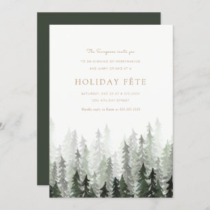 Pine Forest Holiday Party Invitations