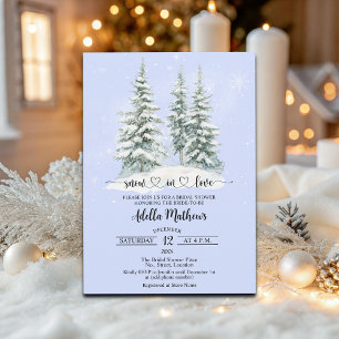 Pine Forest in Snow Elegant Bridal Shower Invitation