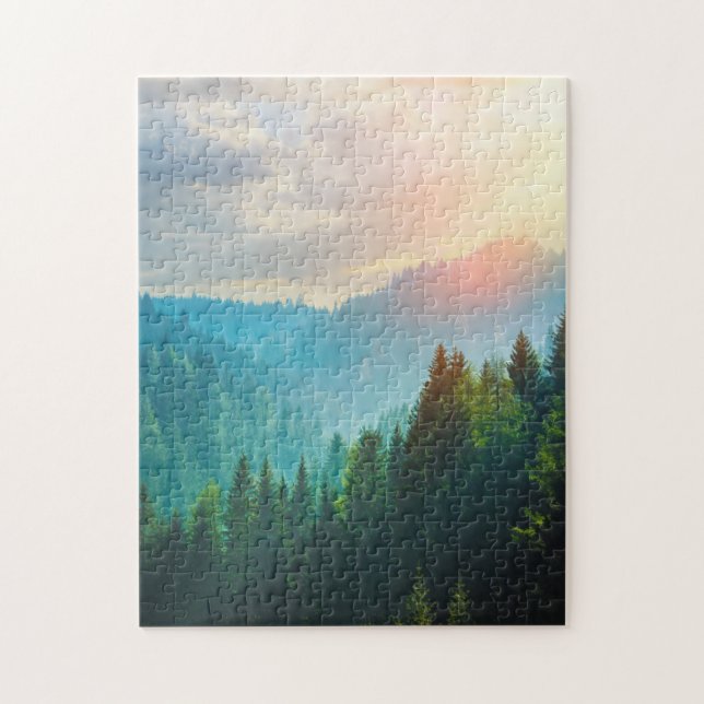 Pine Forest in the Dolomites, Italy Jigsaw Puzzle (Vertical)