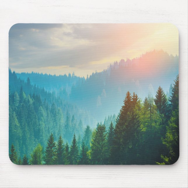 Pine Forest in the Dolomites, Italy Mouse Pad (Front)