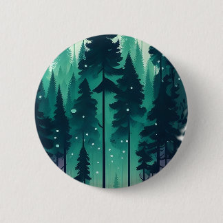 Pine Forest Landscape 6 Cm Round Badge