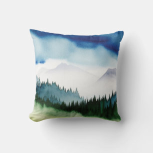 pine forest landscape cushion