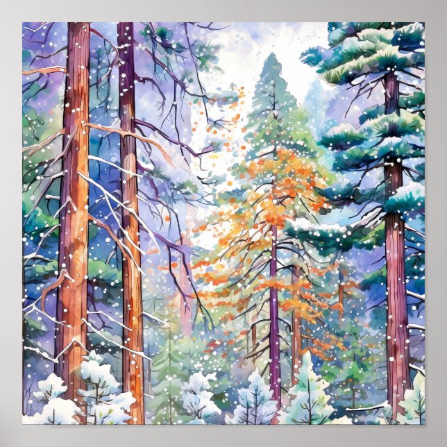Pine Forest Landscape Home Decor Poster (Front)