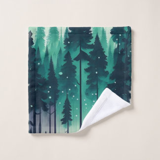 Pine Forest Landscape Wash Cloth
