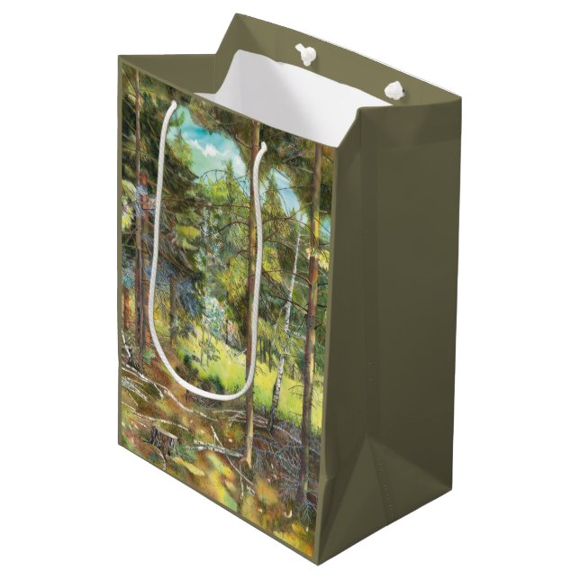 Pine forest medium gift bag (Front Angled)