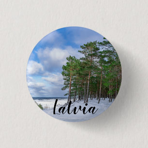 Pine forest near sea coast in Latvia 3 Cm Round Badge