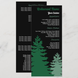 Pine Forest, Restaurant Slimline Menu