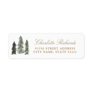 Pine Forest Return Address Label