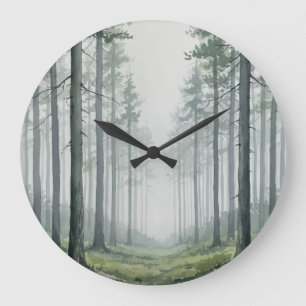 Pine Forest Wall Clock – Calm Nature Design