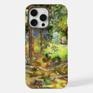 Pine forest watercolor iPhone 15 pro max case