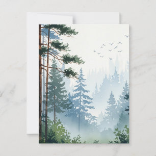 Pine Forest watercolor Postcard
