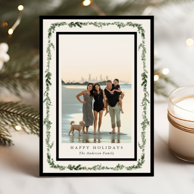Pine Frame Photo Holiday Card (Creator Uploaded)