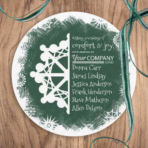 Pine Green, Burgundy Business Holiday Card