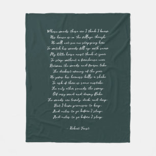 Pine Green Custom Poem Song Lyric Quote  Fleece Blanket