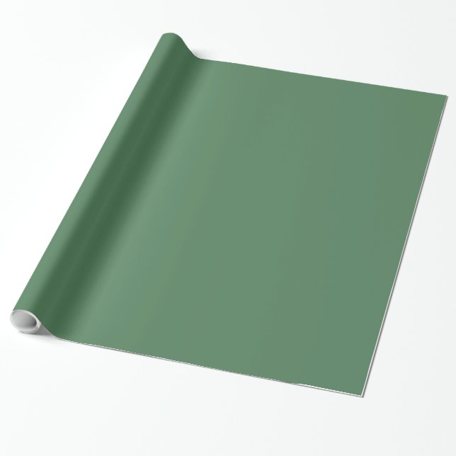 Pine Green Dark Solid Colour Wrapping Paper (Unrolled)