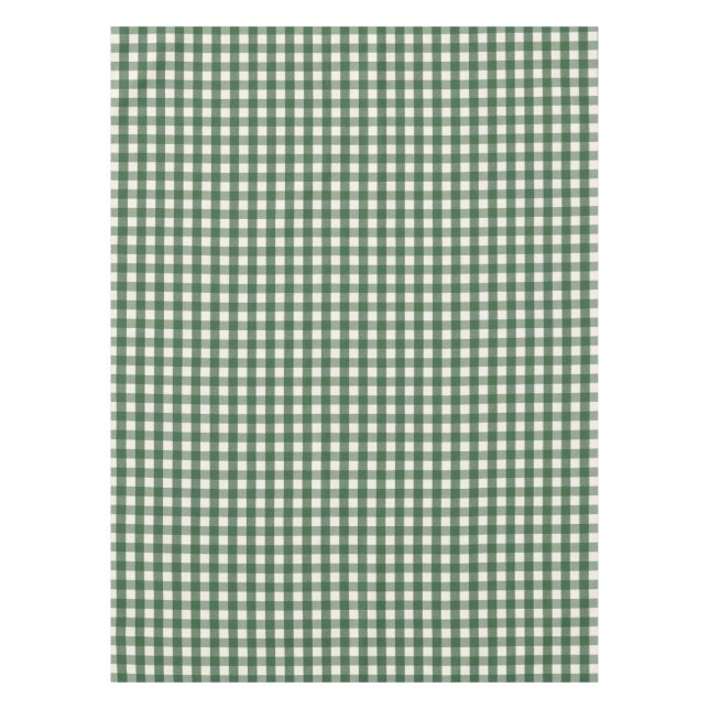 Pine Green Gingham Christmas Tablecloth (Front)