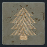 Pine Green Gold Glitzy Glitter Christmas Tree     Stone Coaster<br><div class="desc">Pine Green Gold Glitzy Glitter Christmas Trees</div>