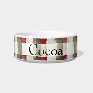 Pine Green Ivory Red Stripes Bowl