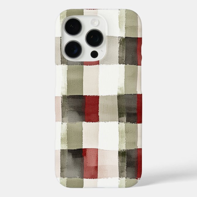 Pine Green Ivory Red Stripes  Case-Mate iPhone Case (Back)