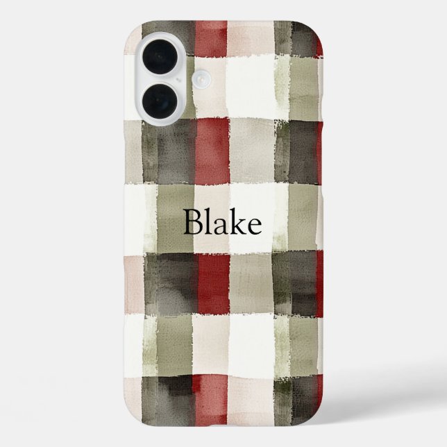 Pine Green Ivory Red Stripes   Case-Mate iPhone Case (Back)