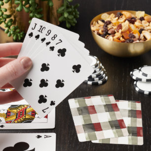 Pine Green Ivory Red Stripes  Playing Cards