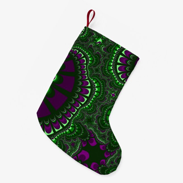 Pine Green Remix Small Christmas Stocking (Front (Hanging))