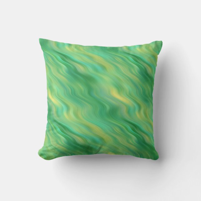 Pine Green Wavy Texture Cushion (Front)