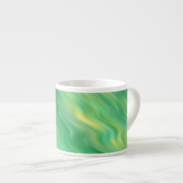 Pine Green Wavy Texture Espresso Cup (Front Right)