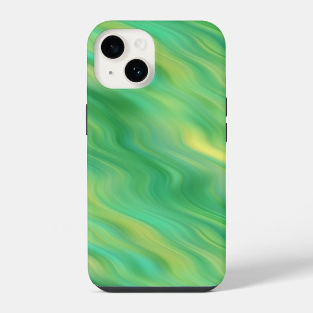Pine Green Wavy Texture iPhone Case (Back)