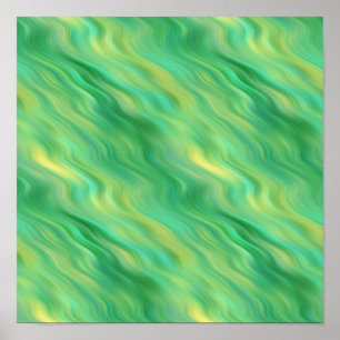 Pine Green Wavy Texture Poster