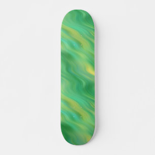 Pine Green Wavy Texture Skateboard